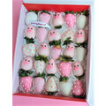 25pcs Pink Piggy Chocolate Strawberries Gift Box